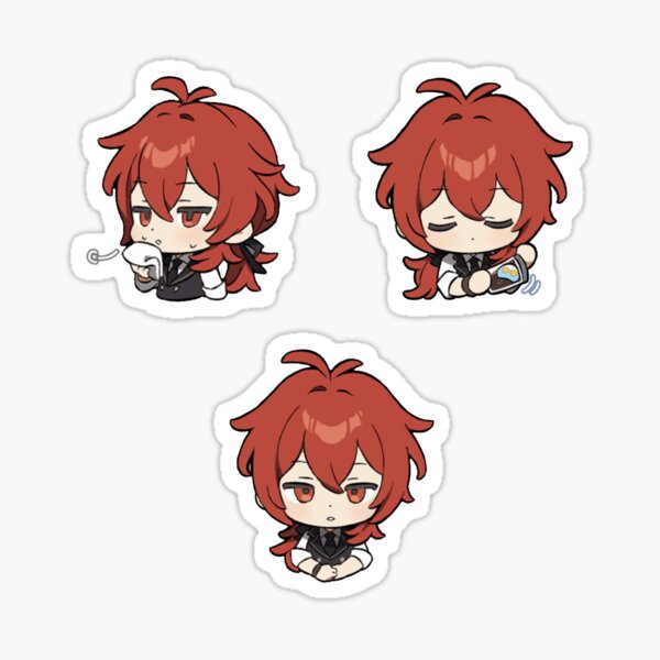 Diluc Chibi Sticker