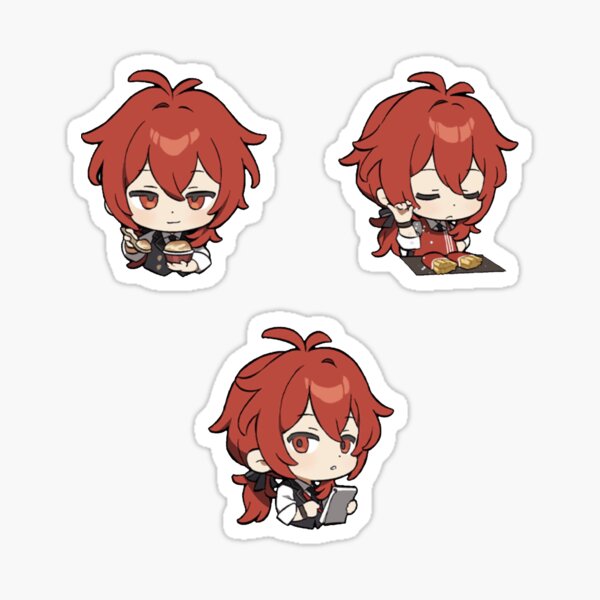 Diluc Chibi 2 Sticker